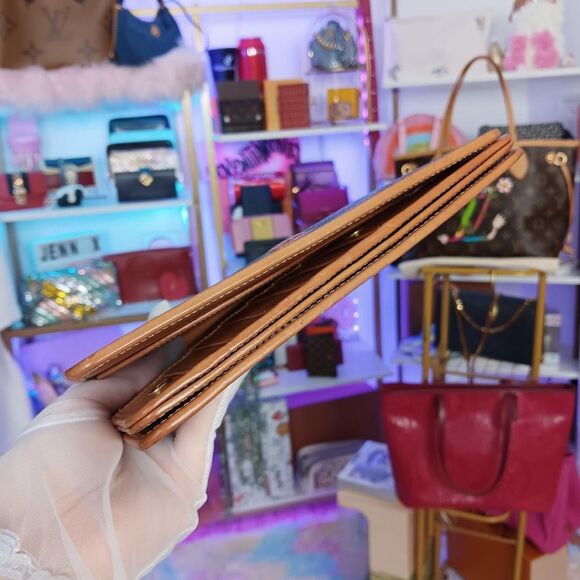 Rare VTG Celine Large Size Macadam Brown Leather Accordion Organizer Wallet - Picture 5 of 13